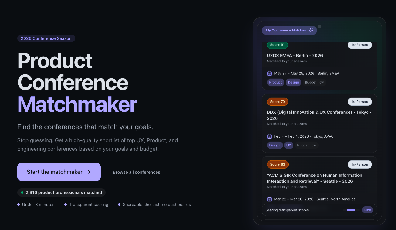 Product Conference Matchmaker screenshot 1
